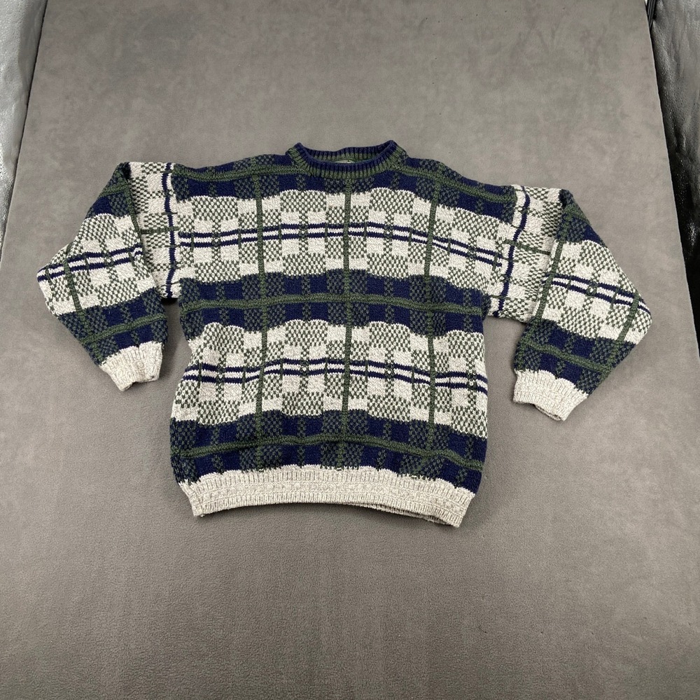 Vtg 90s Susquehanna Trail Outfitters Coogi Style Knit Sweater Mens XL USA Made